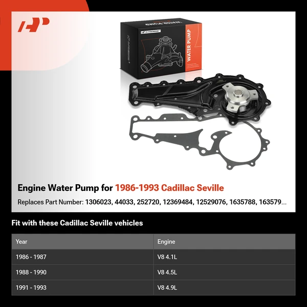 Engine Water Pump for 1986-1993 Cadillac Seville