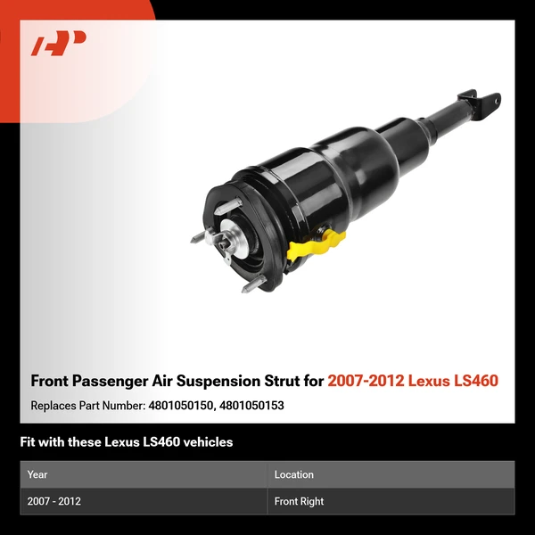 Front Passenger Air Suspension Strut for 2007-2012 Lexus LS460