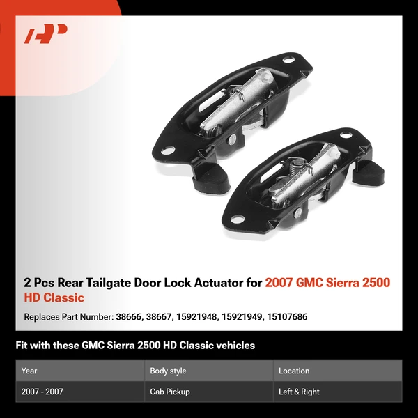 2 Pcs Rear Tailgate Door Lock Actuator for 2007 GMC Sierra 2500 HD Classic