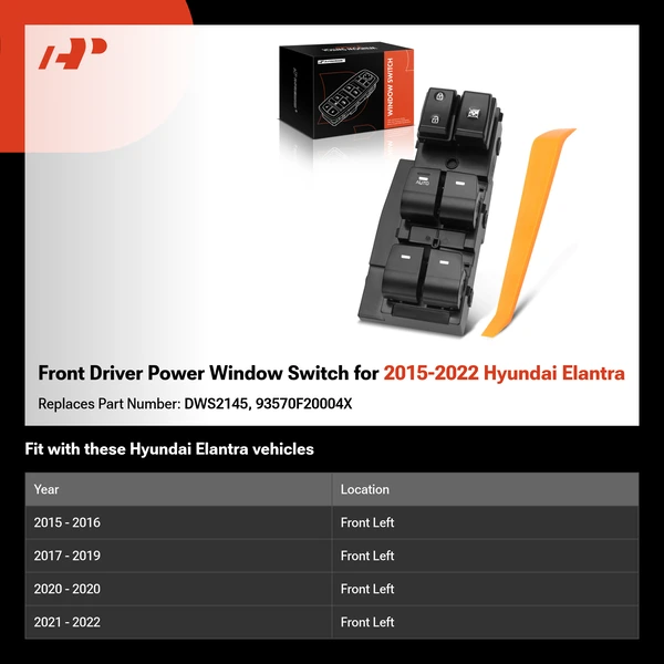 Front Driver Power Window Switch for 2015-2022 Hyundai Elantra
