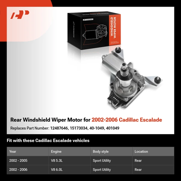 Rear Windshield Wiper Motor for 2002-2006 Cadillac Escalade