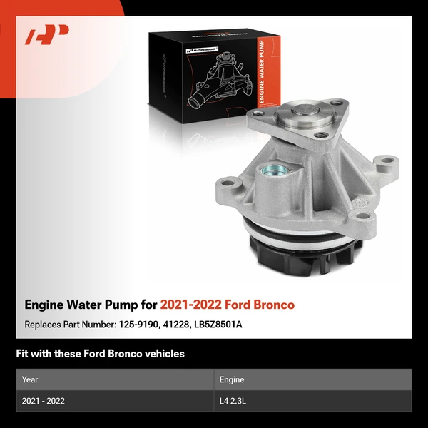 Engine Water Pump for 2021-2022 Ford Bronco