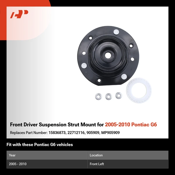 Front Driver Suspension Strut Mount for 2005-2010 Pontiac G6