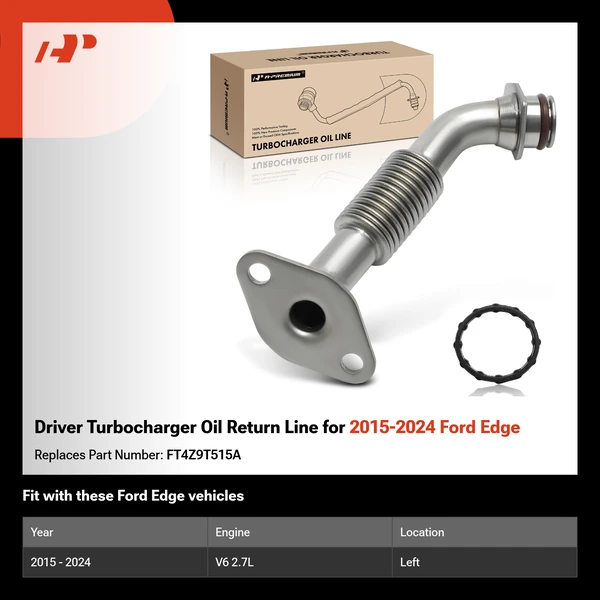 Driver Turbocharger Oil Return Line for 2015-2024 Ford Edge