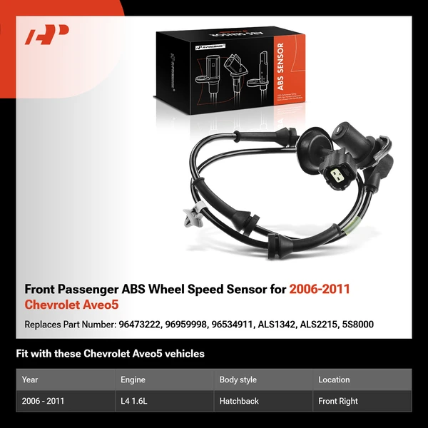 Front Passenger ABS Wheel Speed Sensor for 2006-2011 Chevrolet Aveo5