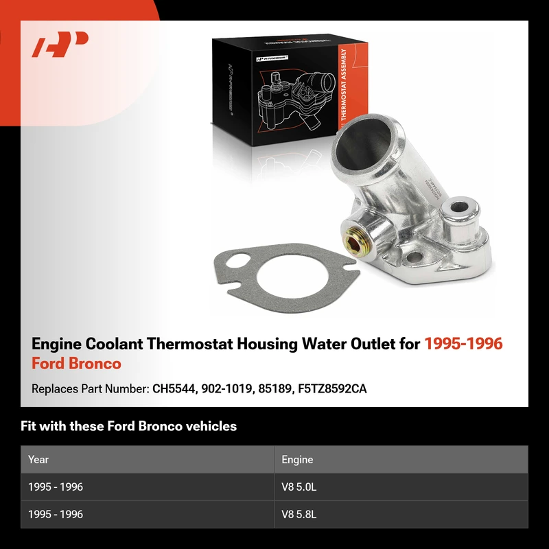 Engine Coolant Thermostat Housing Water Outlet for 1995-1996 Ford Bronco