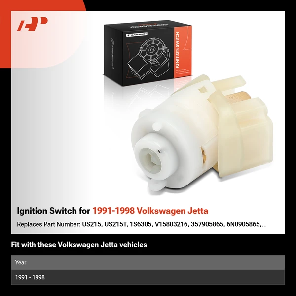 Ignition Switch for 1991-1998 Volkswagen Jetta
