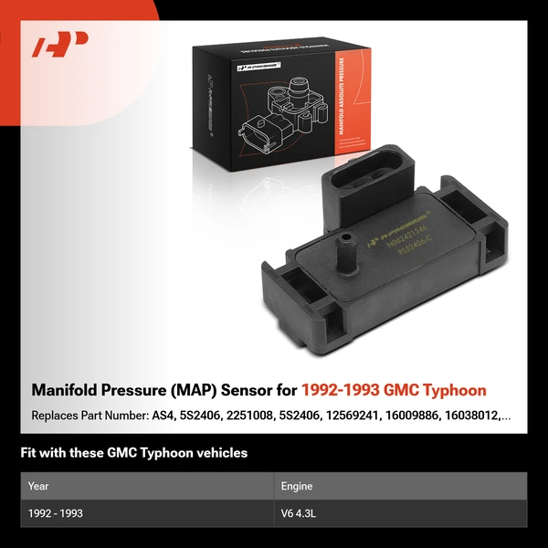 Manifold Pressure (MAP) Sensor for 1992-1993 GMC Typhoon