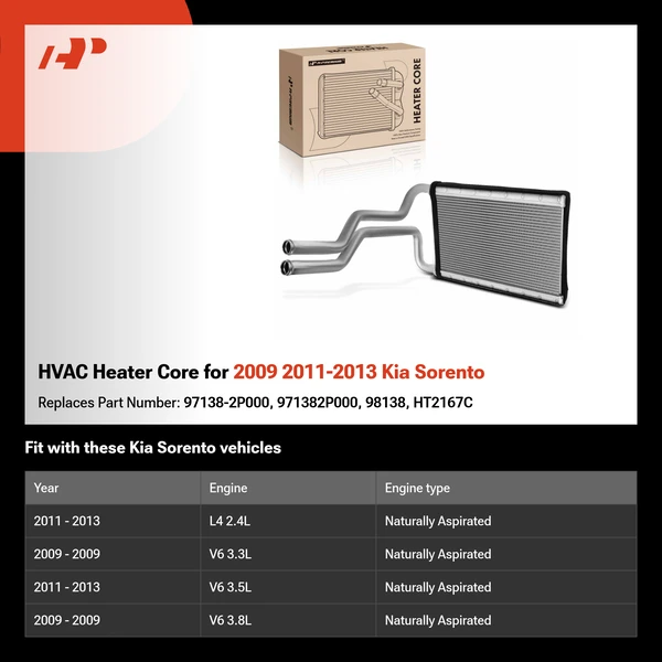 HVAC Heater Core for 2009 2011-2013 Kia Sorento