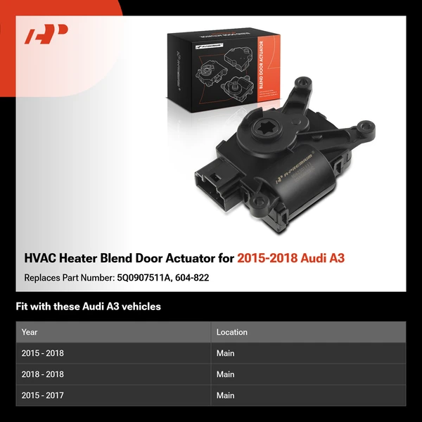 HVAC Heater Blend Door Actuator for 2015-2018 Audi A3