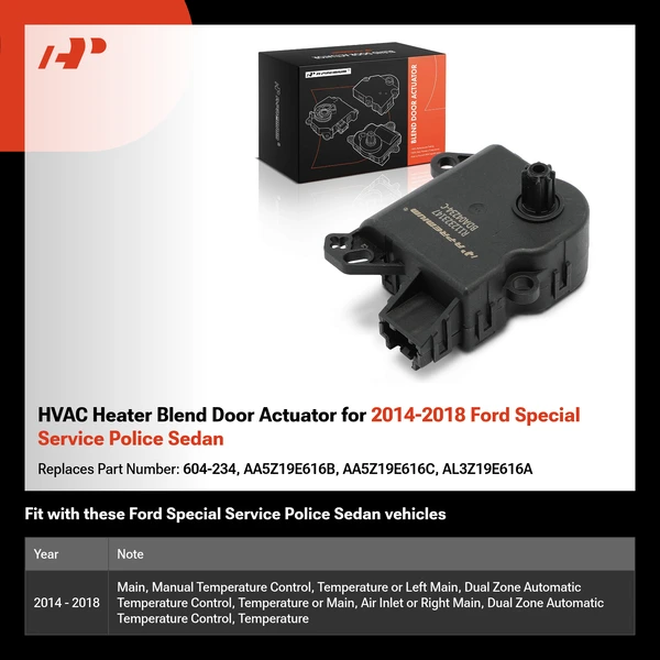 HVAC Heater Blend Door Actuator for 2014-2018 Ford Special Service Police Sedan