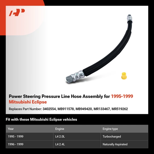 Power Steering Pressure Line Hose Assembly for 1995-1999 Mitsubishi Eclipse
