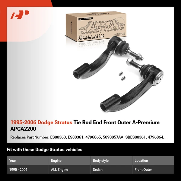 1995-2006 Dodge Stratus Tie Rod End Front Outer A-Premium APCA2200
