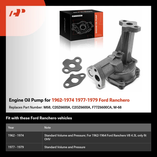 Engine Oil Pump for 1962-1974 1977-1979 Ford Ranchero