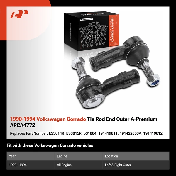 1990-1994 Volkswagen Corrado Tie Rod End Outer A-Premium APCA4772