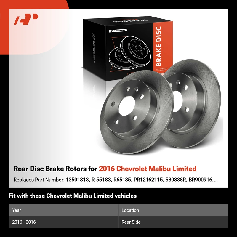 Rear Disc Brake Rotors for 2016 Chevrolet Malibu Limited
