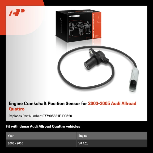 Engine Crankshaft Position Sensor for 2003-2005 Audi Allroad Quattro