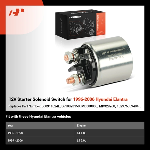 12V Starter Solenoid Switch for 1996-2006 Hyundai Elantra
