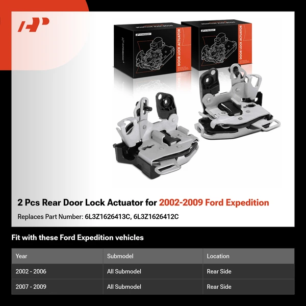 2 Pcs Rear Door Lock Actuator for 2002-2009 Ford Expedition