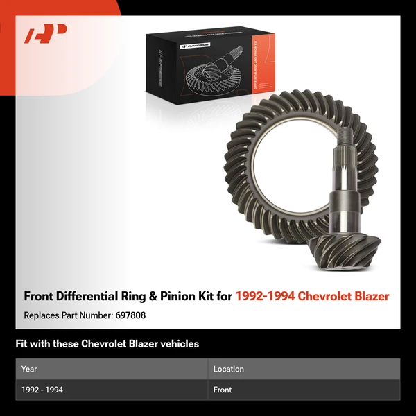 Front Differential Ring & Pinion Kit for 1992-1994 Chevrolet Blazer