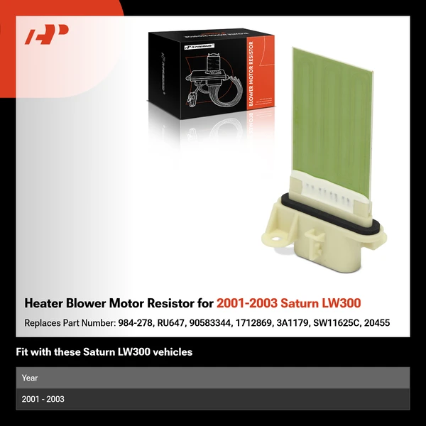 Heater Blower Motor Resistor for 2001-2003 Saturn LW300