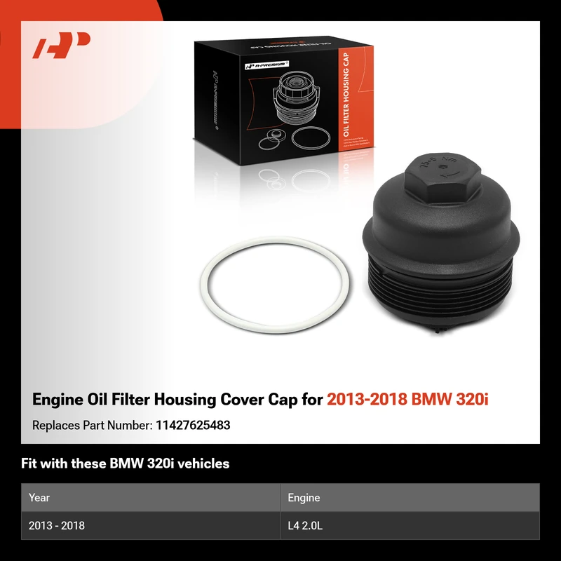Engine Oil Filter Housing Cover Cap for 2013-2018 BMW 320i