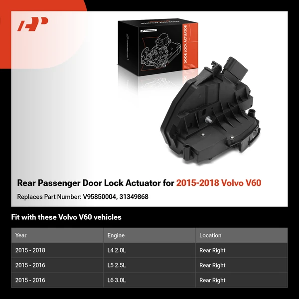 Rear Passenger Door Lock Actuator for 2015-2018 Volvo V60