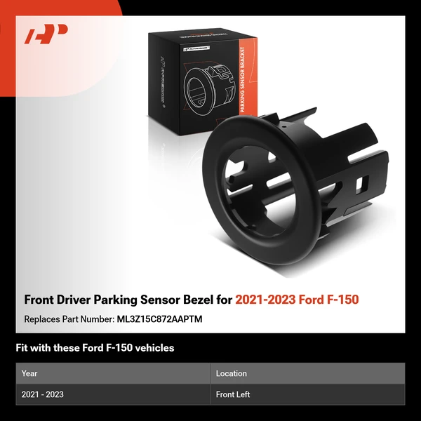 Front Driver Parking Sensor Bezel for 2021-2023 Ford F-150