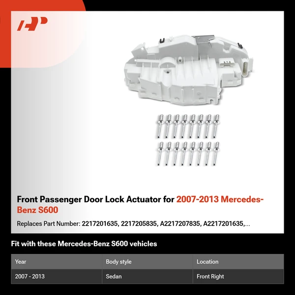 Front Passenger Door Lock Actuator for 2007-2013 Mercedes-Benz S600