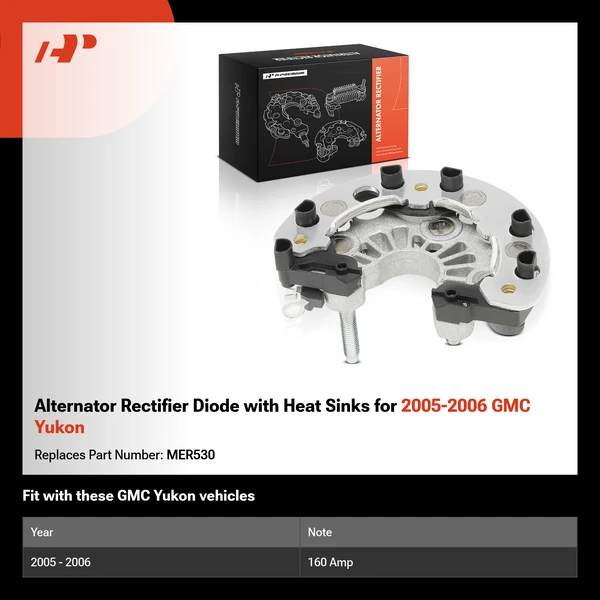 Alternator Rectifier Diode with Heat Sinks for 2005-2006 GMC Yukon