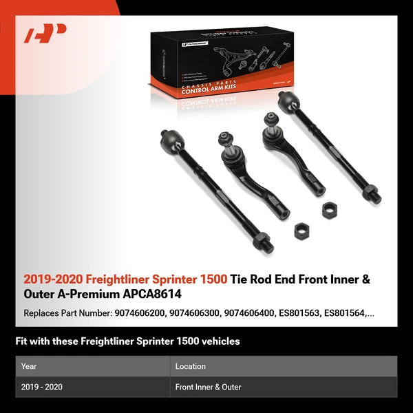 2019-2020 Freightliner Sprinter 1500 Tie Rod End Front Inner & Outer A-Premium APCA8614