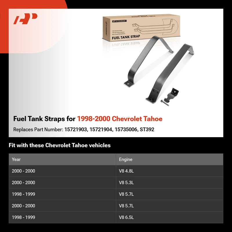 Fuel Tank Straps for 1998-2000 Chevrolet Tahoe