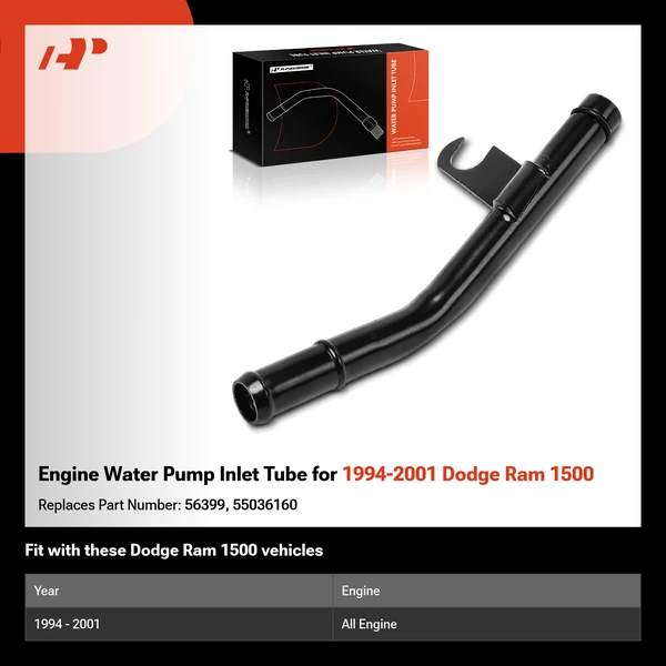 Engine Water Pump Inlet Tube for 1994-2001 Dodge Ram 1500