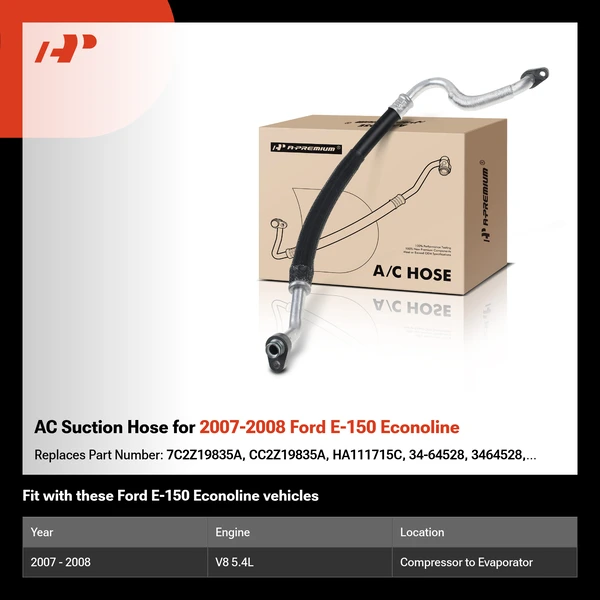 AC Suction Hose for 2007-2008 Ford E-150 Econoline