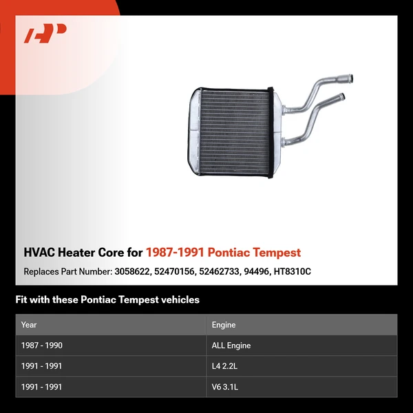 HVAC Heater Core for 1987-1991 Pontiac Tempest