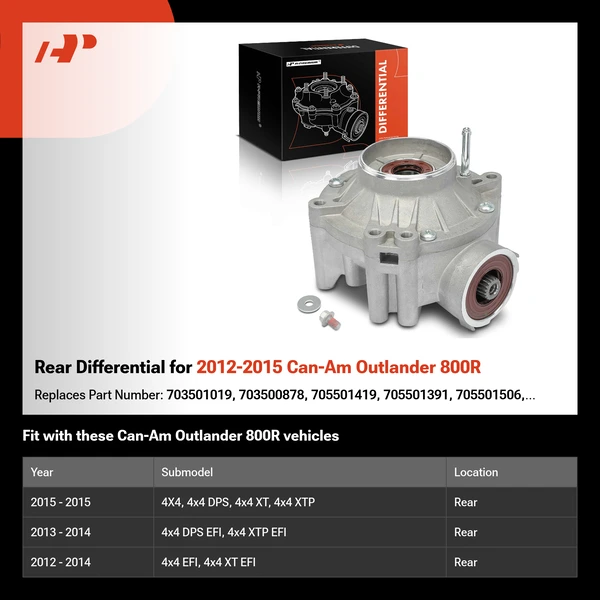Rear Differential for 2012-2015 Can-Am Outlander 800R