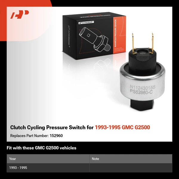 Clutch Cycling Pressure Switch for 1993-1995 GMC G2500