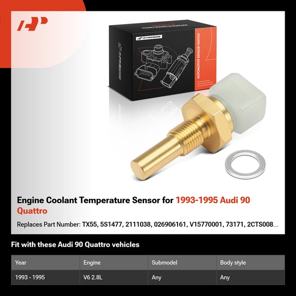 Engine Coolant Temperature Sensor for 1993-1995 Audi 90 Quattro