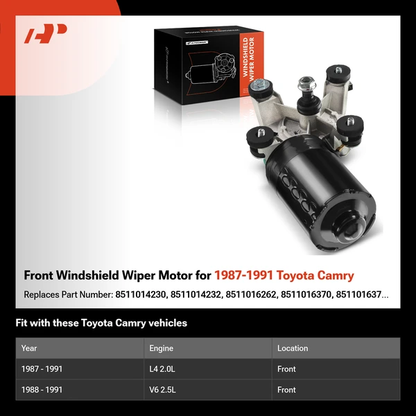 Front Windshield Wiper Motor for 1987-1991 Toyota Camry