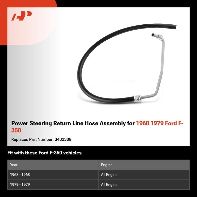 Power Steering Return Line Hose Assembly for 1968 1979 Ford F-350