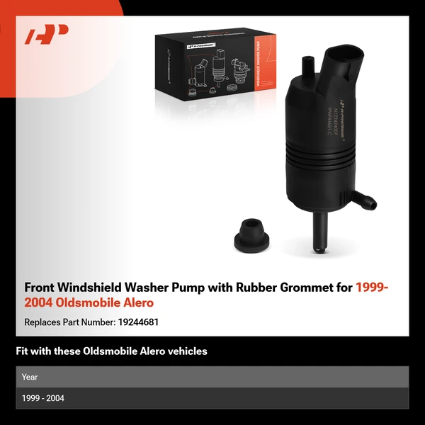 Front Windshield Washer Pump with Rubber Grommet for 1999-2004 Oldsmobile Alero