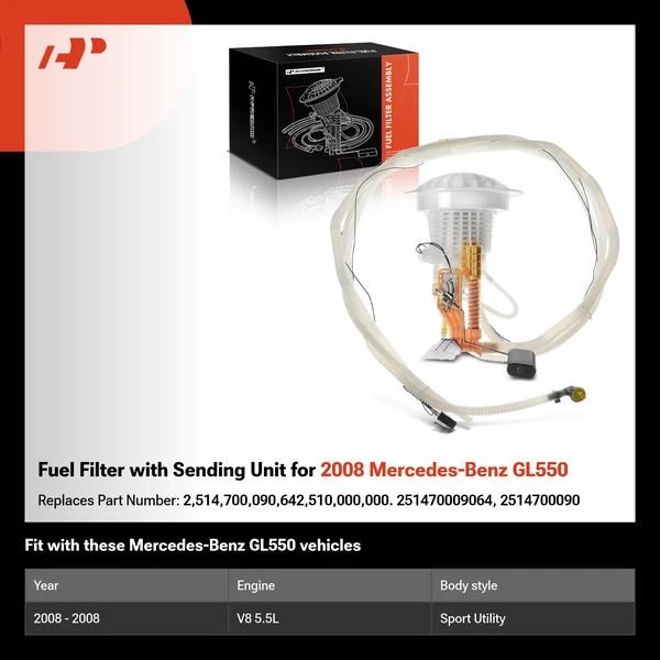 Fuel Filter with Sending Unit for 2008 Mercedes-Benz GL550