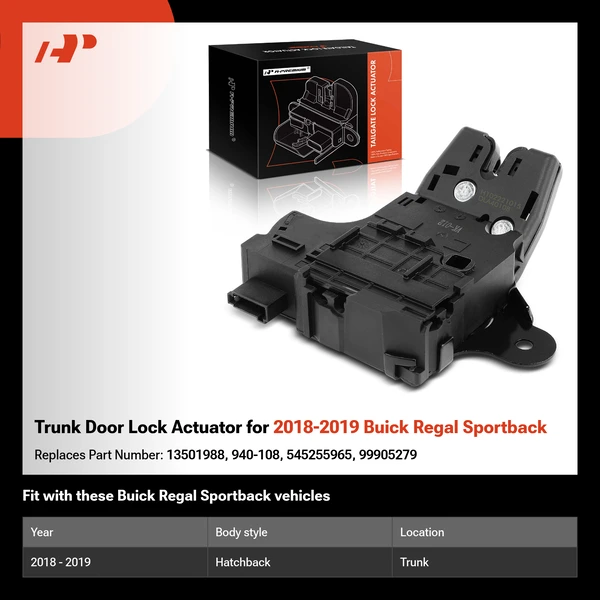 Trunk Door Lock Actuator for 2018-2019 Buick Regal Sportback