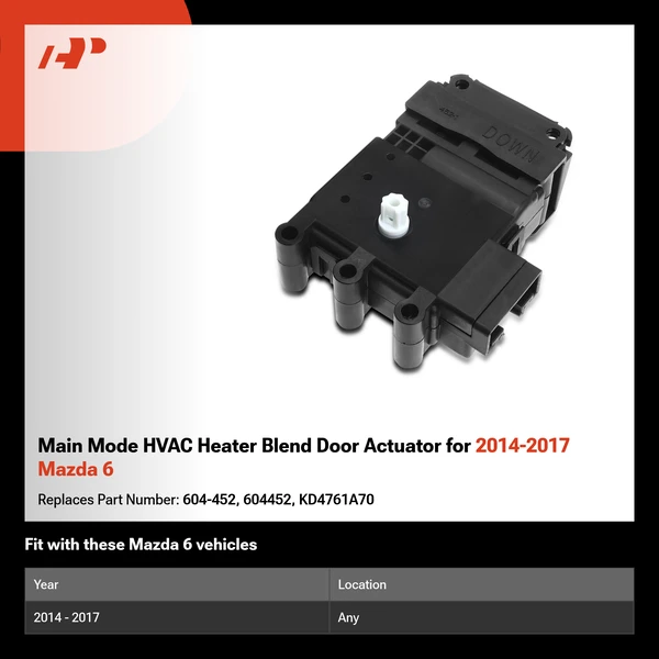 Main Mode HVAC Heater Blend Door Actuator for 2014-2017 Mazda 6