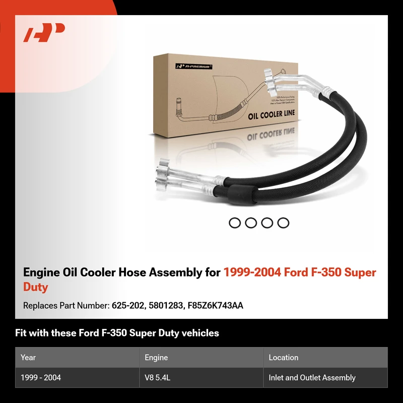 Engine Oil Cooler Hose Assembly for 1999-2004 Ford F-350 Super Duty