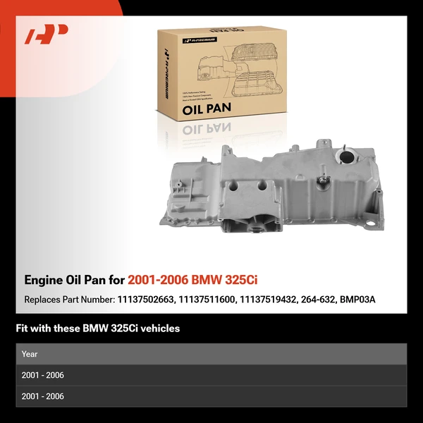 Engine Oil Pan for 2001-2006 BMW 325Ci