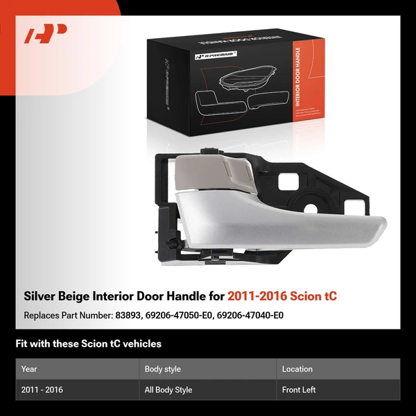 Silver Beige Interior Door Handle for 2011-2016 Scion tC
