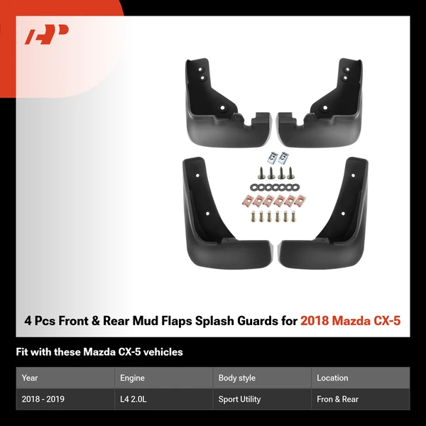 4 Pcs Front & Rear Mud Flaps Splash Guards for 2018 Mazda CX-5