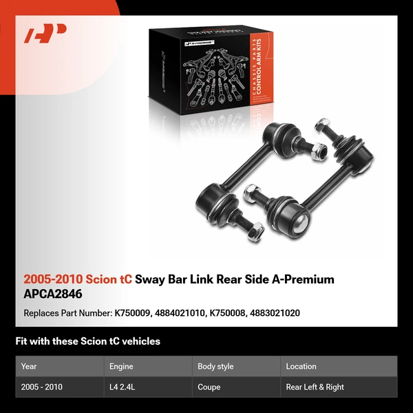 2005-2010 Scion tC Sway Bar Link Rear Side A-Premium APCA2846