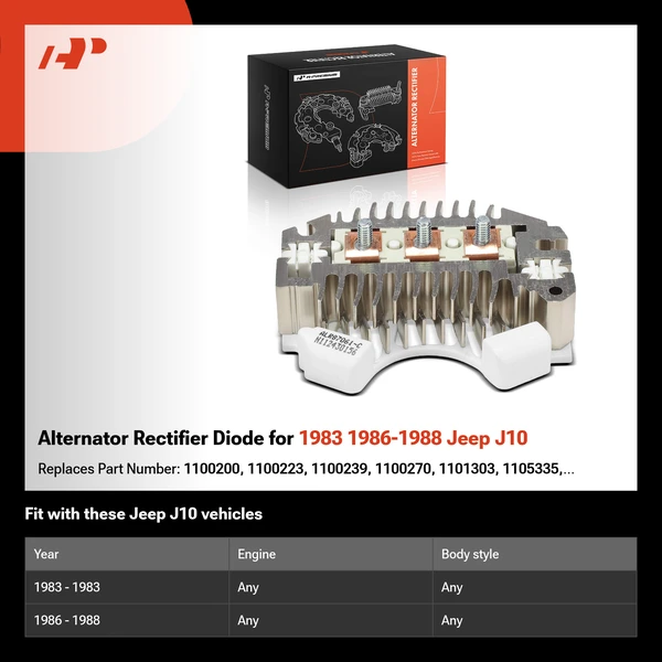 Alternator Rectifier Diode for 1983 1986-1988 Jeep J10